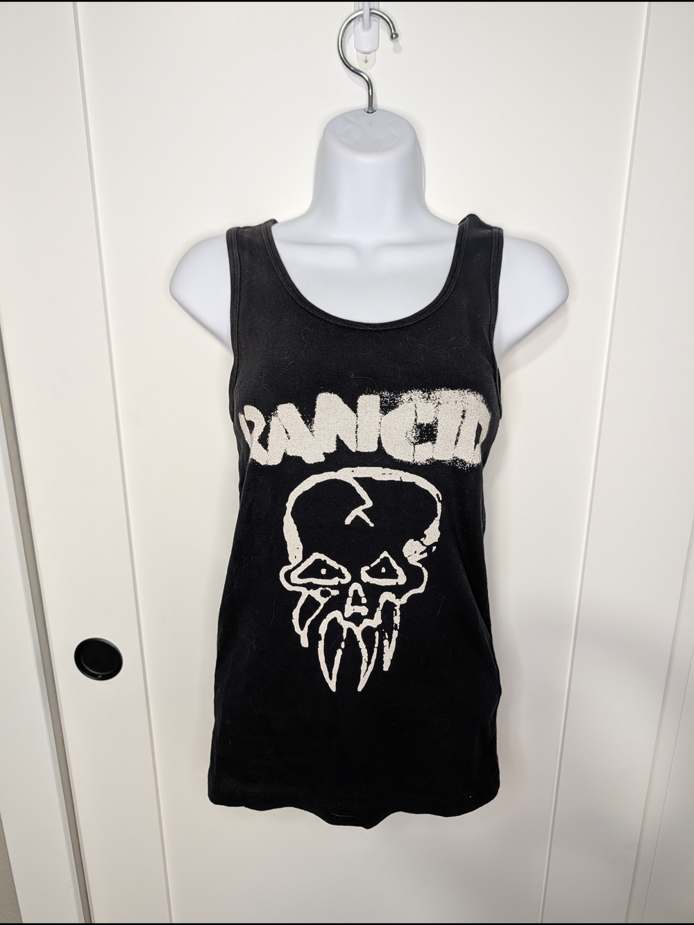 Rancid Canvas Black Tank Top with White Skull Graphic